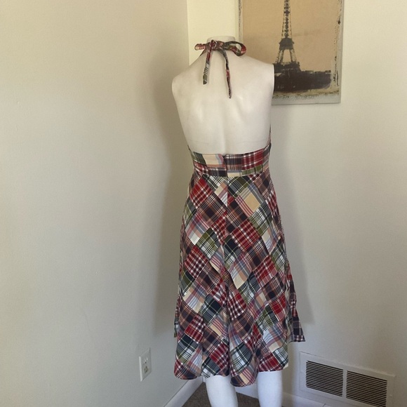 Vintage J. Crew Madras Plaid Halter Dress 2 - Picture 4 of 6